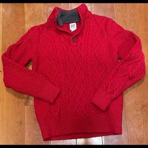 GAP Boys Large Cable Knit Mockneck Red Sweater. Perfect for Holidays!